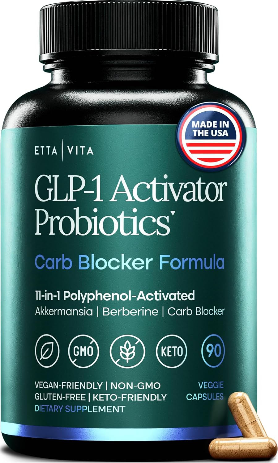 GLP-1 Activator Probiotic Supplement for Weight Loss Gut Health Energy & Metabolic Support