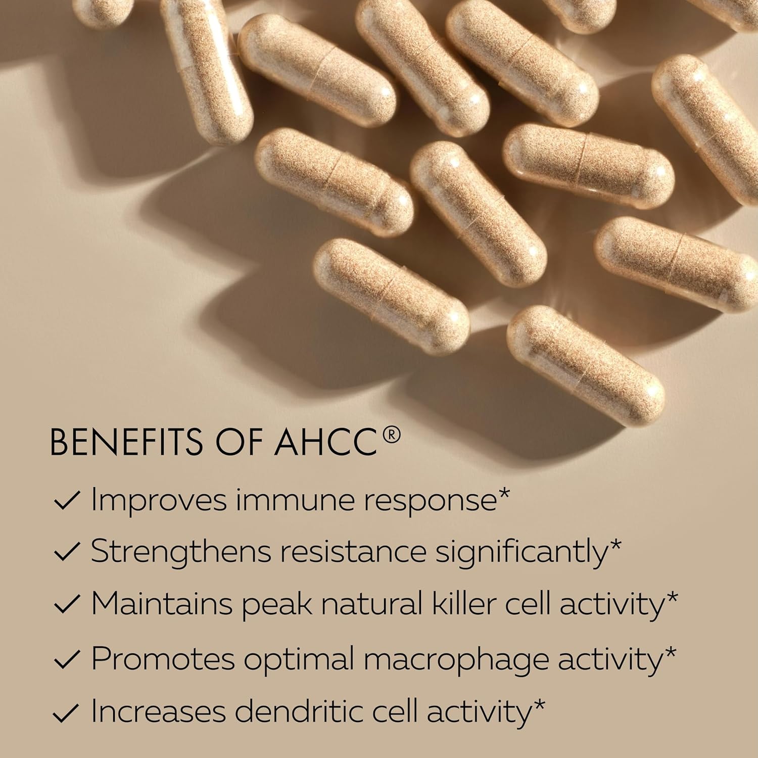 HPD Rx Premium AHCC & Shiitake Mushroom 1100 mg per Serving Supplement, Natural Immunity Booster, Maintains Natural Killer Cell Activity | AHCC is Proven in 30+ Studies | 30-Day Supply, 1-Pack