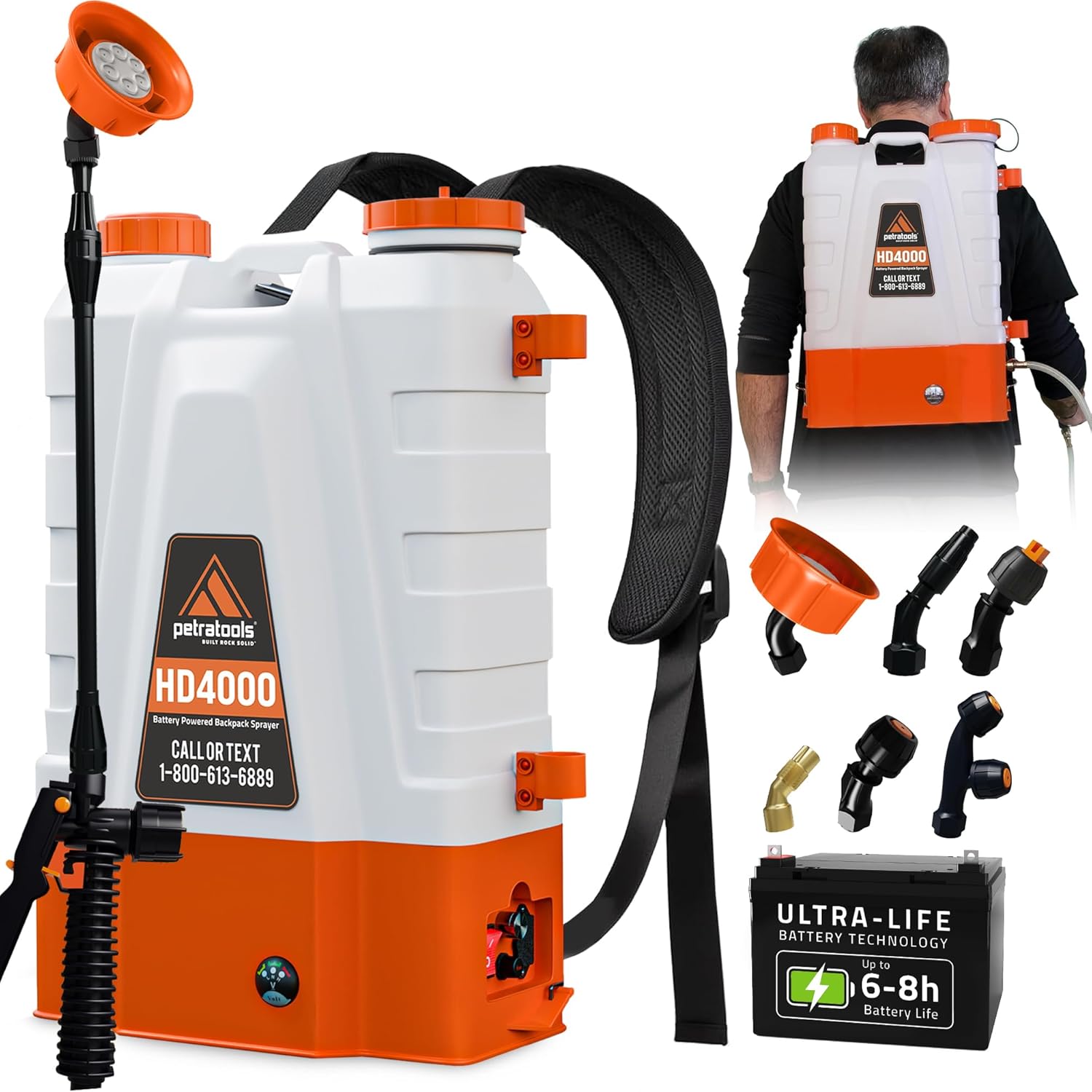 PetraTools Battery Powered Backpack Sprayer