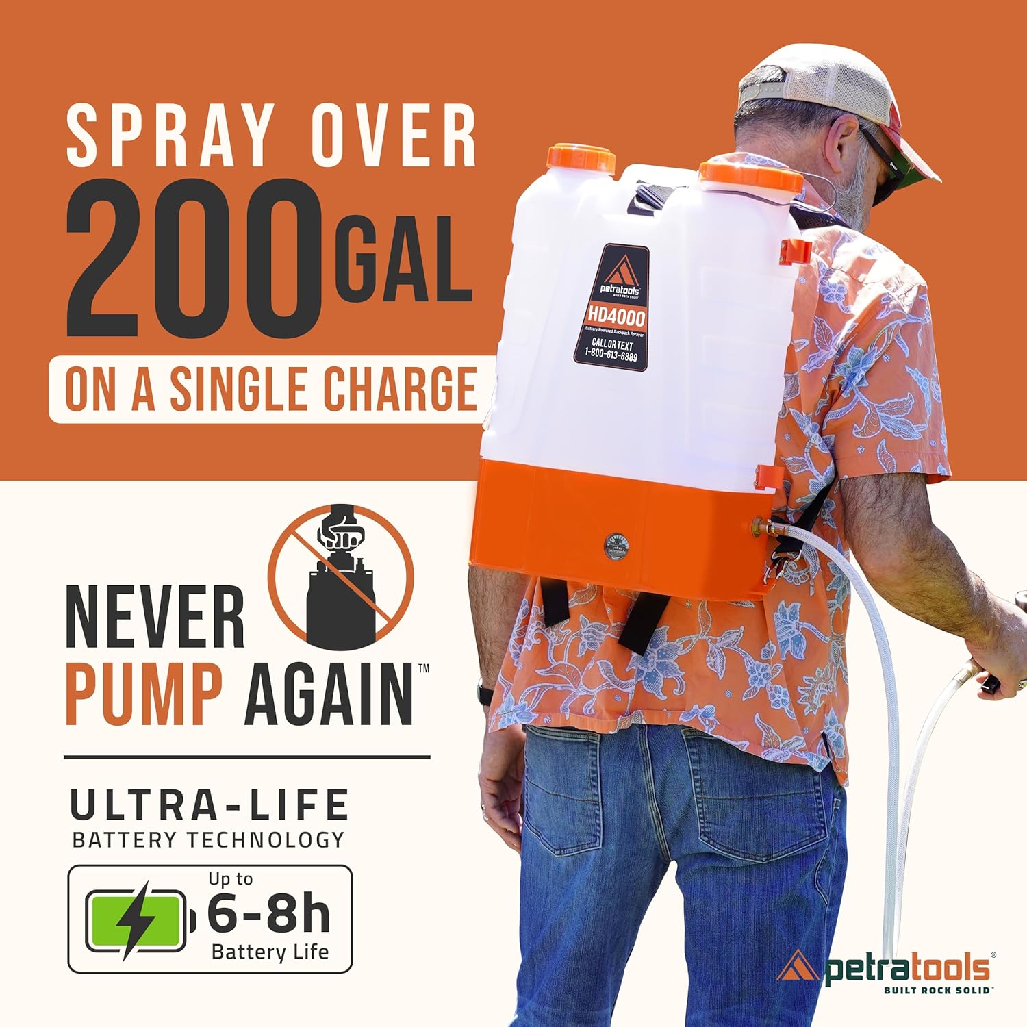 PetraTools Battery Powered Backpack Sprayer