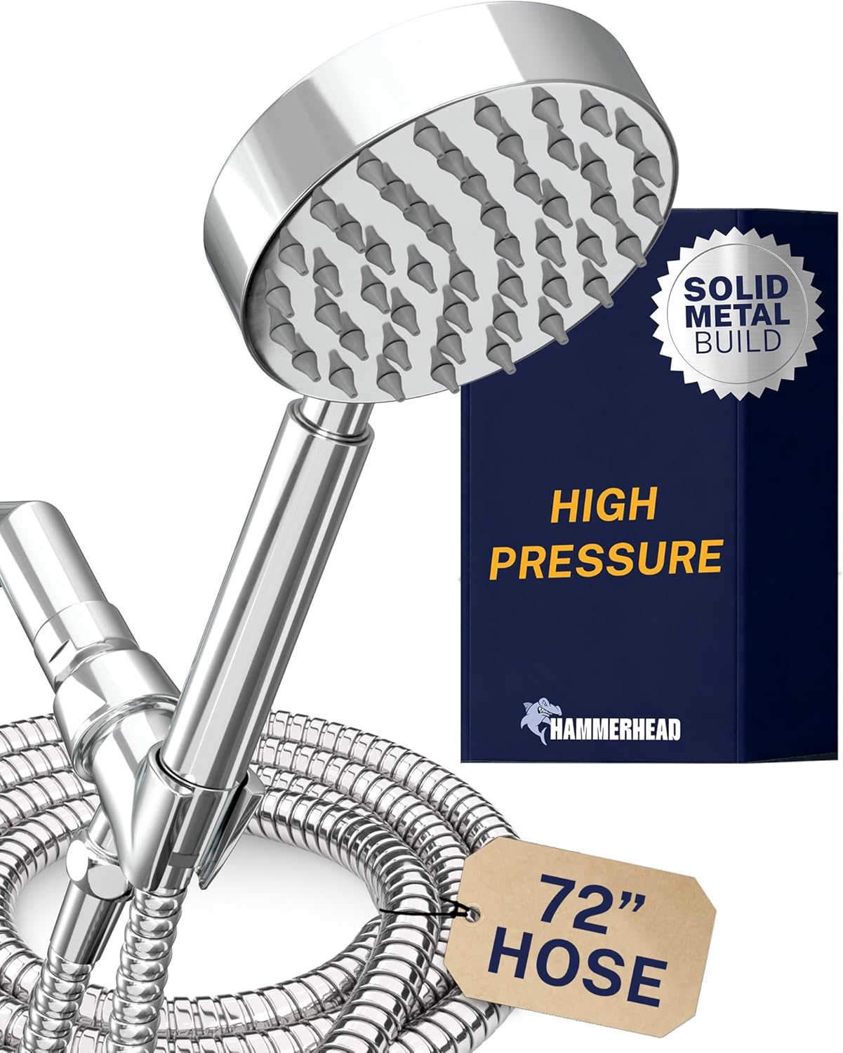 HammerHead Showers® Solid Metal Handheld Shower Head