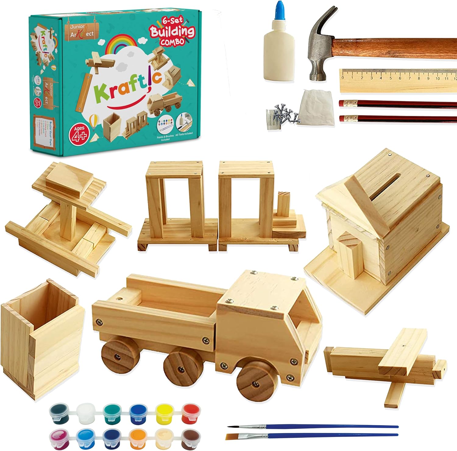 Kraftic Woodworking Building Kit for Kids and Adults