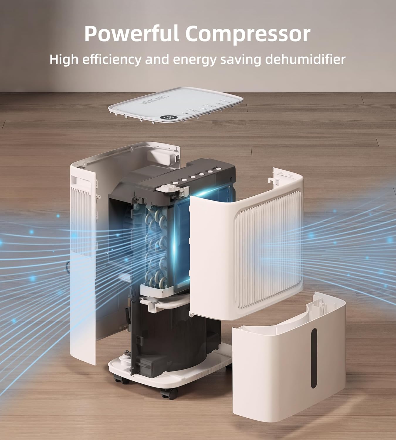 VEAGASO 2500 Sq. Ft Dehumidifier for Basement, 34 Pint Large Room Auto Drainage