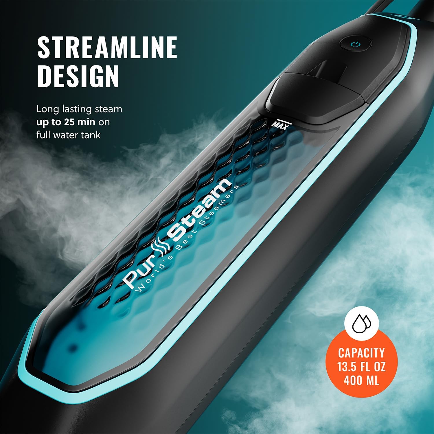 PurSteam ScrubMaster Steam Mop with Dual Scrubbing Head, Adjustable Steam Control
