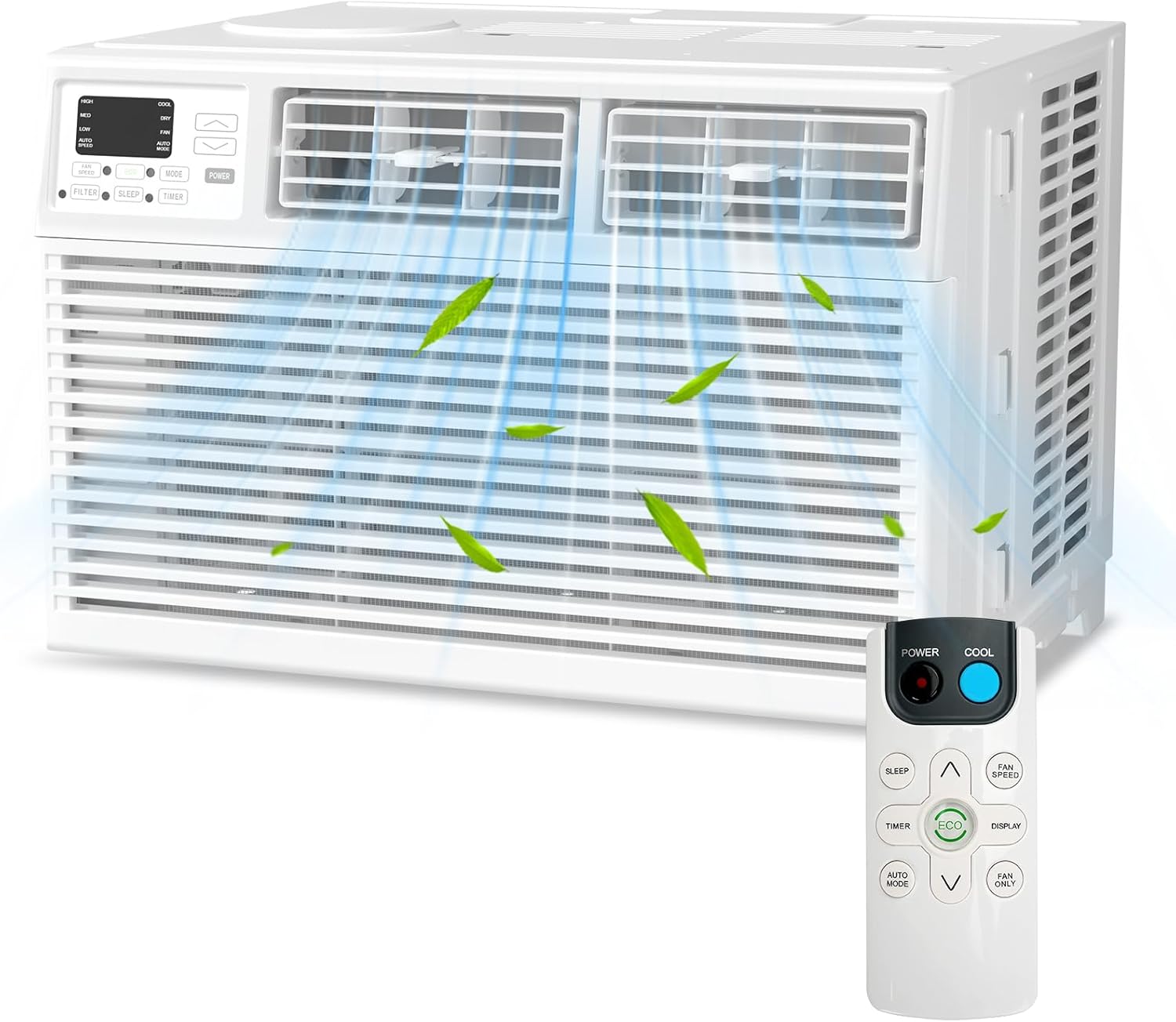 Electactic Window Air Conditioner 10 000 BTU Air Conditioner Window Unit Up to 450 Sq.Ft 3 Fan Speeds Easy Install Energy Efficient Washable Filter White