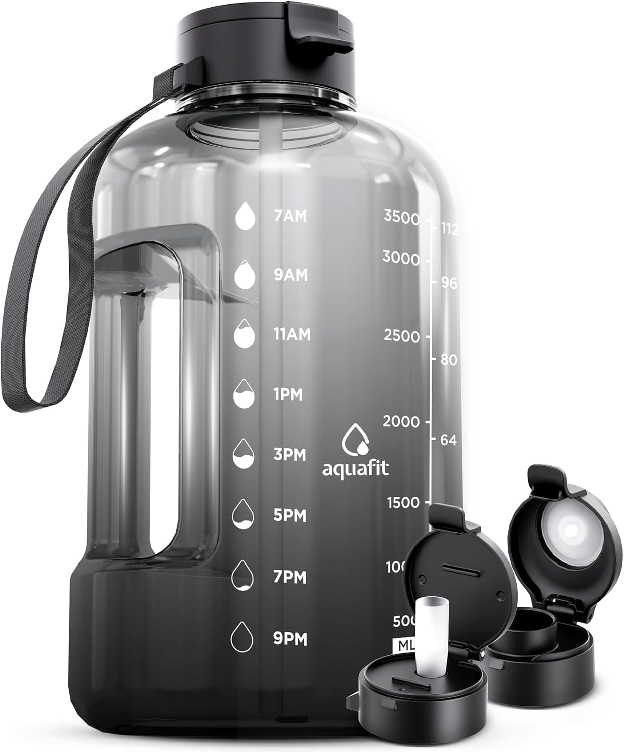 AQUAFIT 1 Gallon Water Bottle with Time Marker