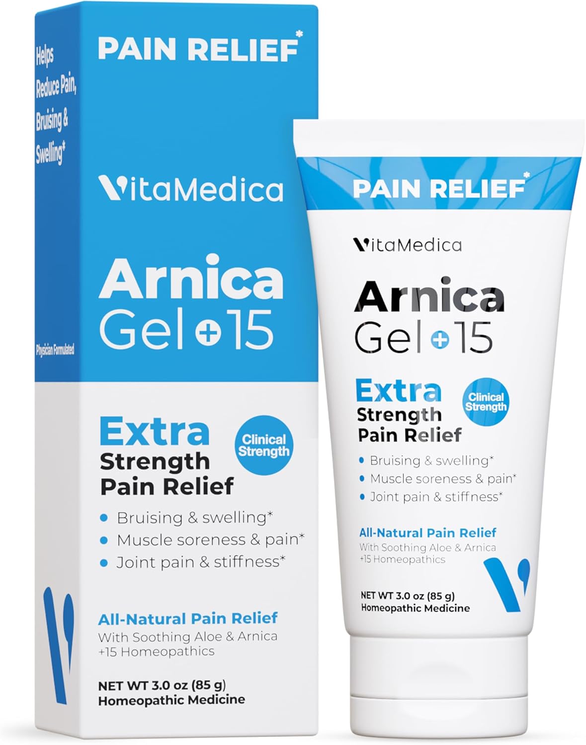 VitaMedica Arnica Gel Plus 15 Healing Plant Compounds Extra Strength Formula for Bruising All-Natural Plant-Based Topical Gel