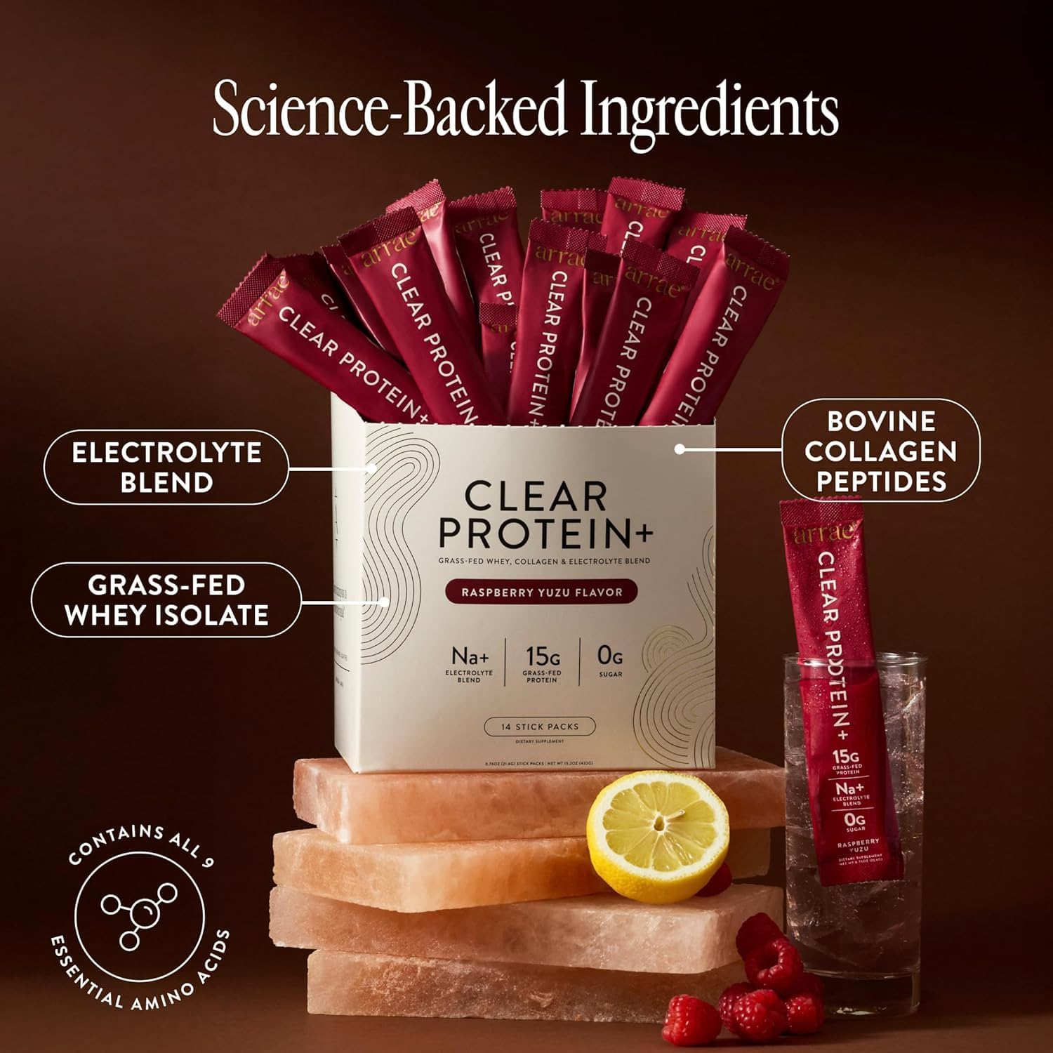 Arrae Clear Protein ‚Äì Natural Protein Supplement Smooth Texture Easy to Mix 14 Servings Clean Formula with Electrolytes