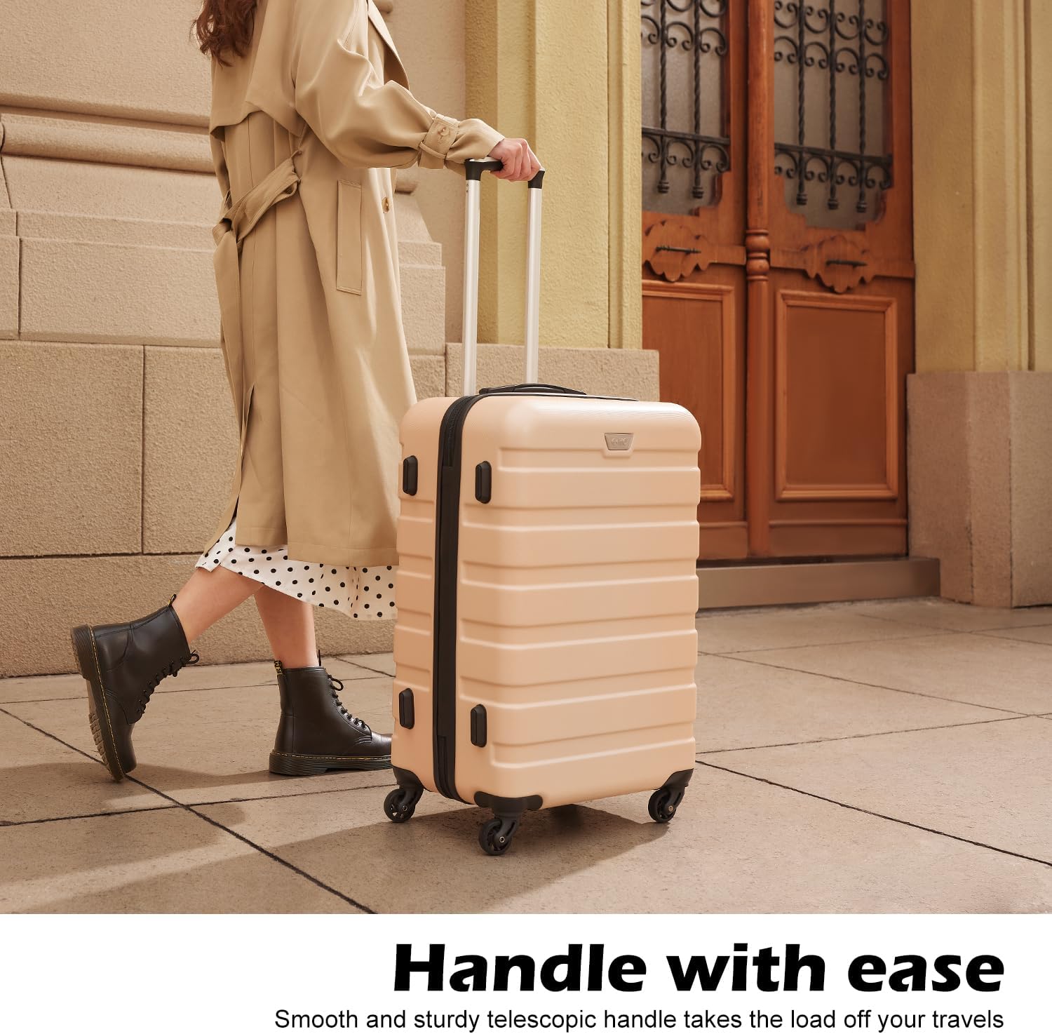 Coolife Luggage 3 Piece Set Lightweight Durable Hardshell Suitcase set with 360¬∞ Spinner Wheels TSA-approved Lock Checked Family Travel Luggage sets 20/24/28 Inch Orange