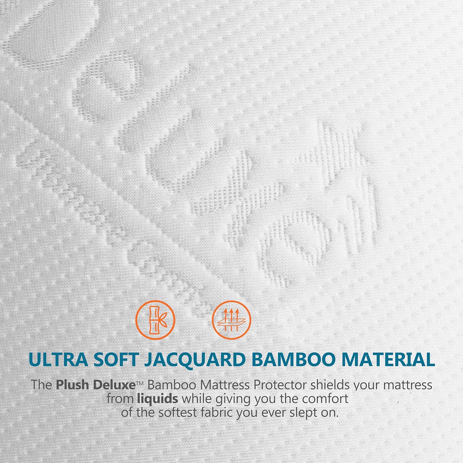 PlushDeluxe Premium Bamboo Mattress Protector – Queen Size, Waterproof, & Ultra Soft Breathable Noiseless Washable Bed Mattress Cover for Comfort & Protection