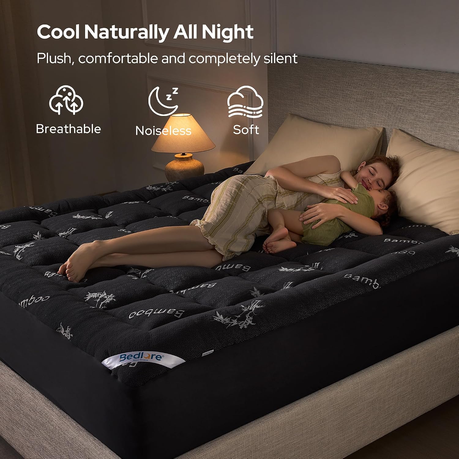 BEDLORE Queen Mattress Topper, Thick Soft Pillow Top Bed Topper
