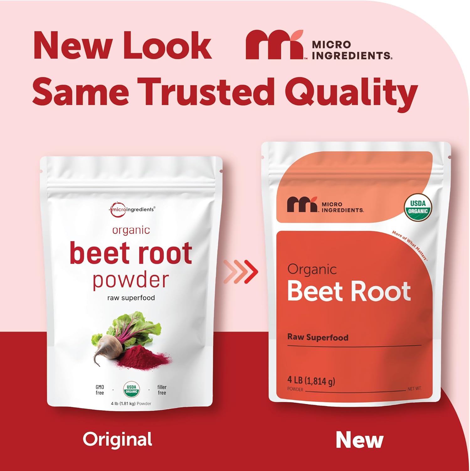 Micro Ingredients Organic Beet Root Powder, 4 Pounds | Nitric Oxide Supplement for Men & Women | Water Soluble, Highly Concentrated Raw Beet Supplement | Superfood Drink Mix | Non-GMO, Plant Based
