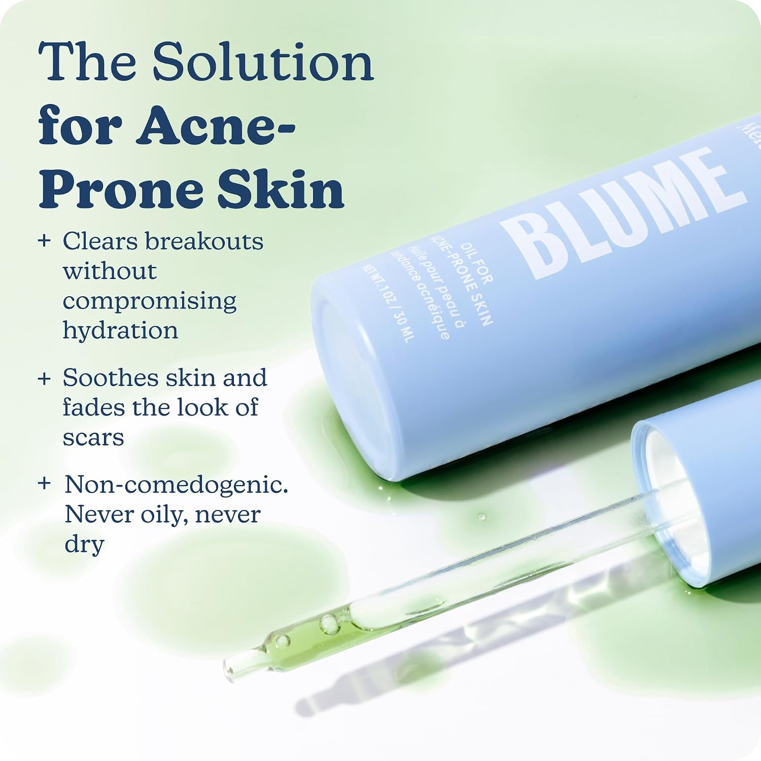 Blume Meltdown - Blue Tansy Face Oil - Acne Treatment + Pore Minimizer - Skin-Smoothing Face Serum with Black Cumin Seed & Rosehip Oil - Helps Calm Redness and Improve Texture (1 Fl oz)