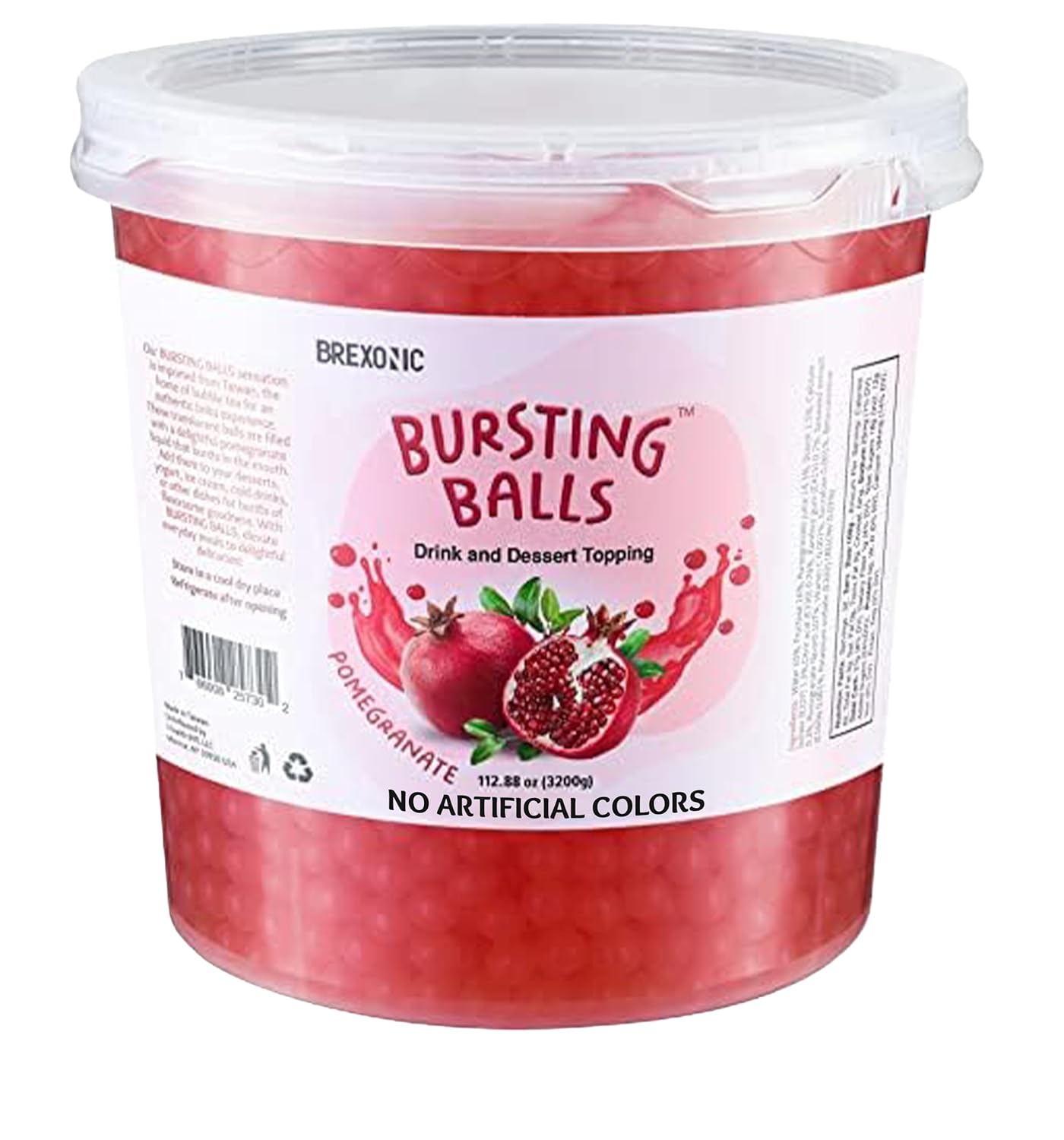 Pomegranate Boba Pearls Pomegranate Popping Boba Bursting Boba Bubble Tapioca Pearls For Bubble Tea No Artificial Colors (7 LB Pack of 1)