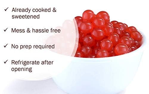 Pomegranate Boba Pearls Pomegranate Popping Boba Bursting Boba Bubble Tapioca Pearls For Bubble Tea No Artificial Colors (7 LB Pack of 1)