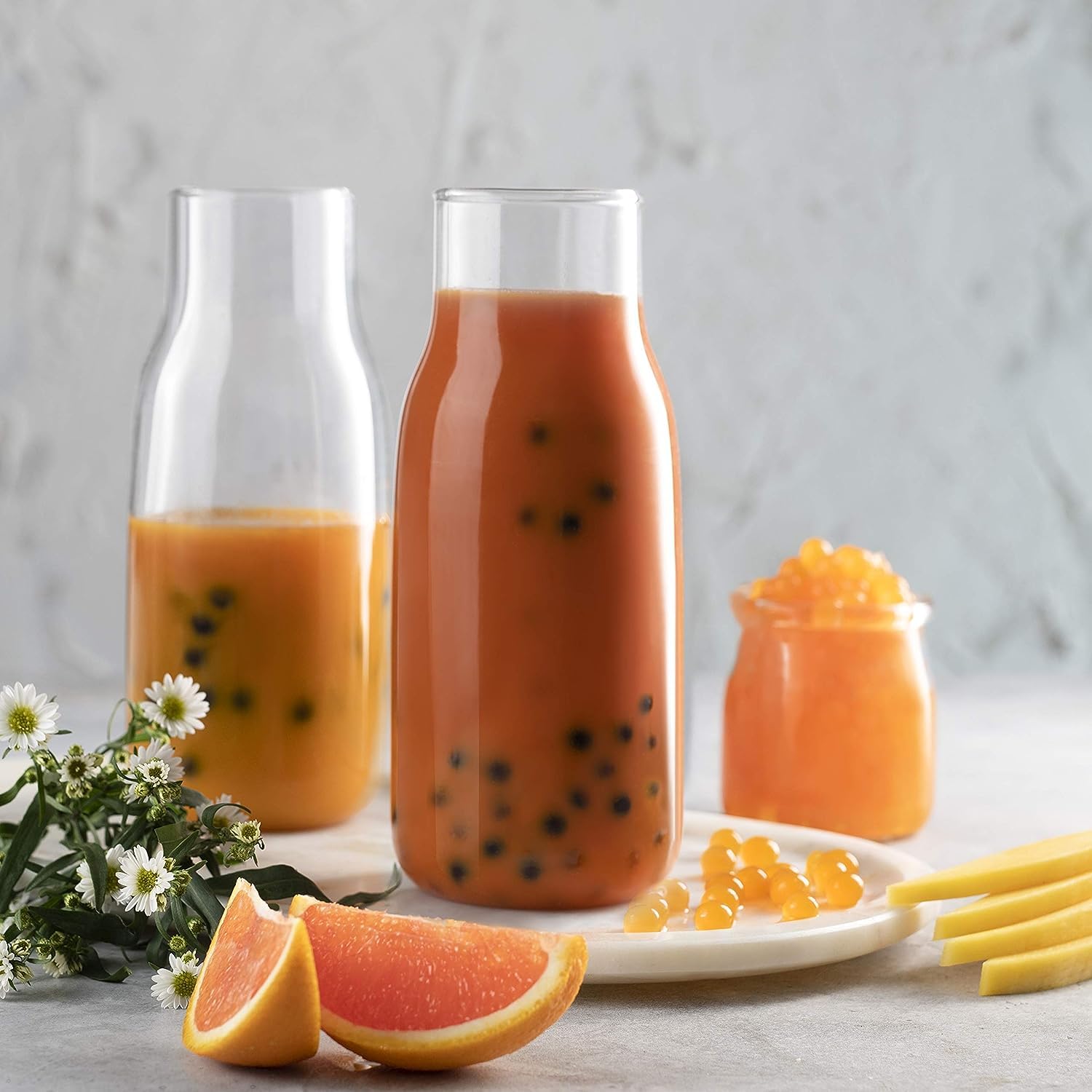 Pomegranate Boba Pearls Pomegranate Popping Boba Bursting Boba Bubble Tapioca Pearls For Bubble Tea No Artificial Colors (7 LB Pack of 1)