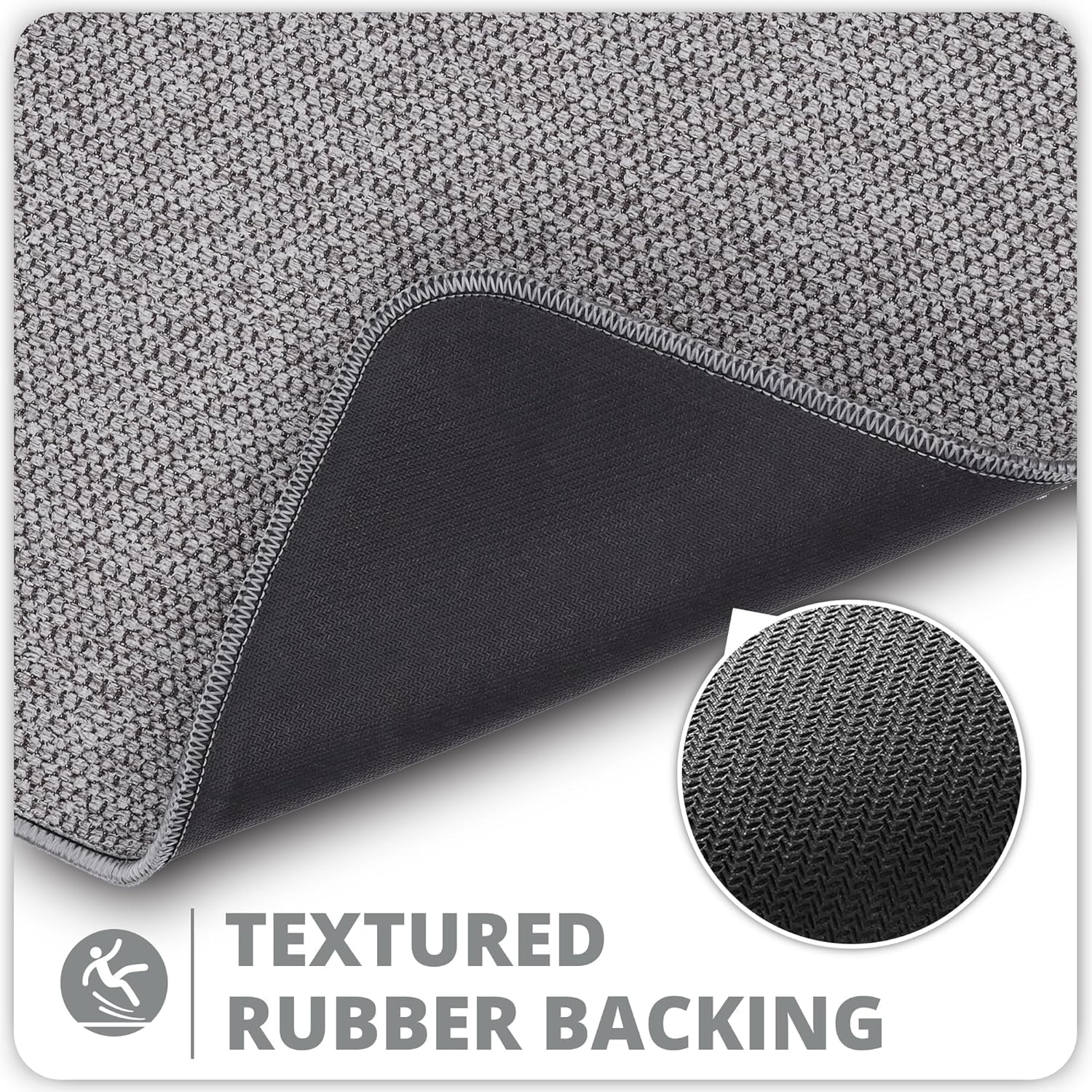 Bosap Bath Mat Ultra Thin Bathroom Runner Rugs Large Bath Mats for Bathroom Quick Dry Non-Slip Machine Washable Low Pile Bath Rug Shower Outside Sink Home Decor Accessories.Grey 2'x5'Ôºà24x60inchÔºâ