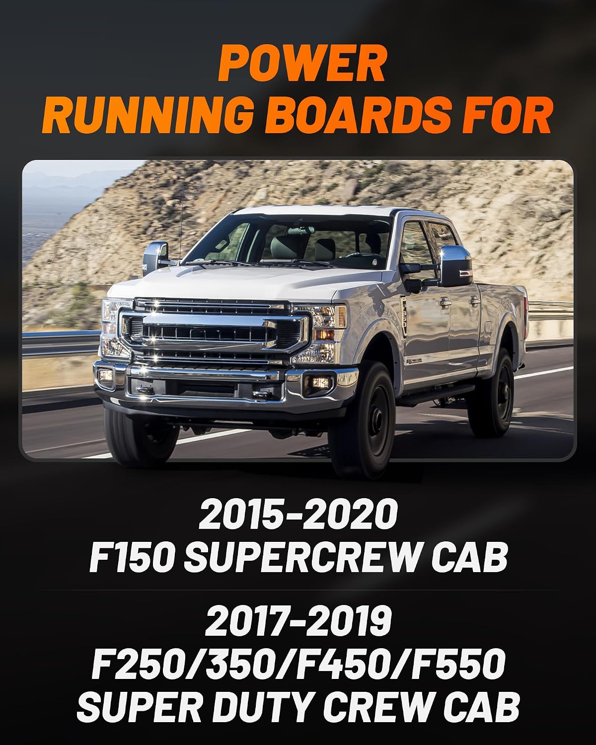 WOLFBOX Power Running Boards for Supercrew Cab 2015-2020 F150