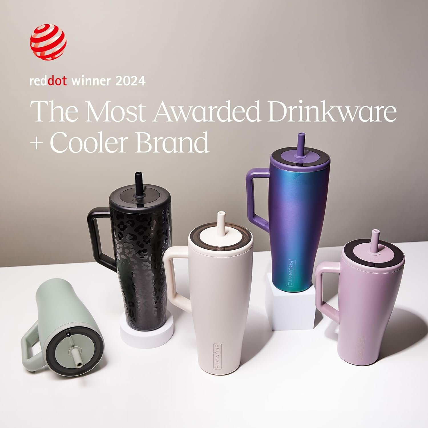Br√ºMate Era 40 oz Tumbler with Handle & Straw | 100% Leakproof Insulated Water Bottle Tumbler with Lid & Flexible SoftSip Straw | Made of Stainless Steel | Cup Holder Friendly | 40oz (Onyx Leopard)
