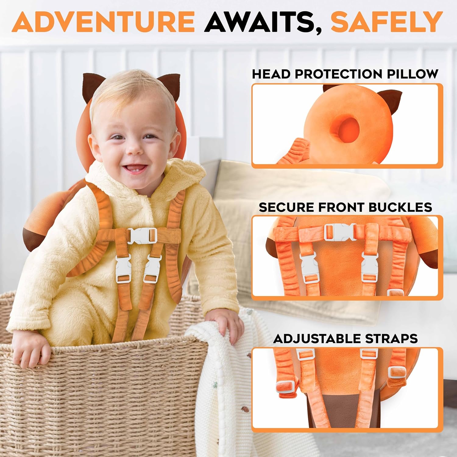 Little Family Baby Head Protector Backpack – Toddler Head Protection Pillow for Falling