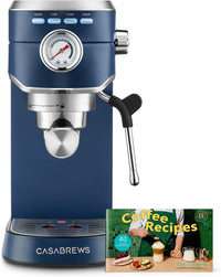 CASABREWS CM5418 Espresso Machine 20 Bar Compact Espresso Maker with Steam Milk Frother Stainless Steel Coffee Machine with 34oz Removable Water Tank for Cappuccino Latte Sapphire Blue