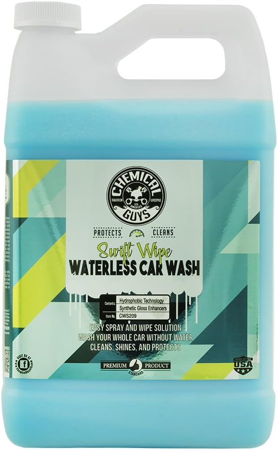 Chemical Guys Swift Wipe Sprayable Waterless Car Wash Spray - Spray and Wipe to Safely Clean and Shine Cars Trucks Motorcycles RV & More High Lubrication Formula 128 oz