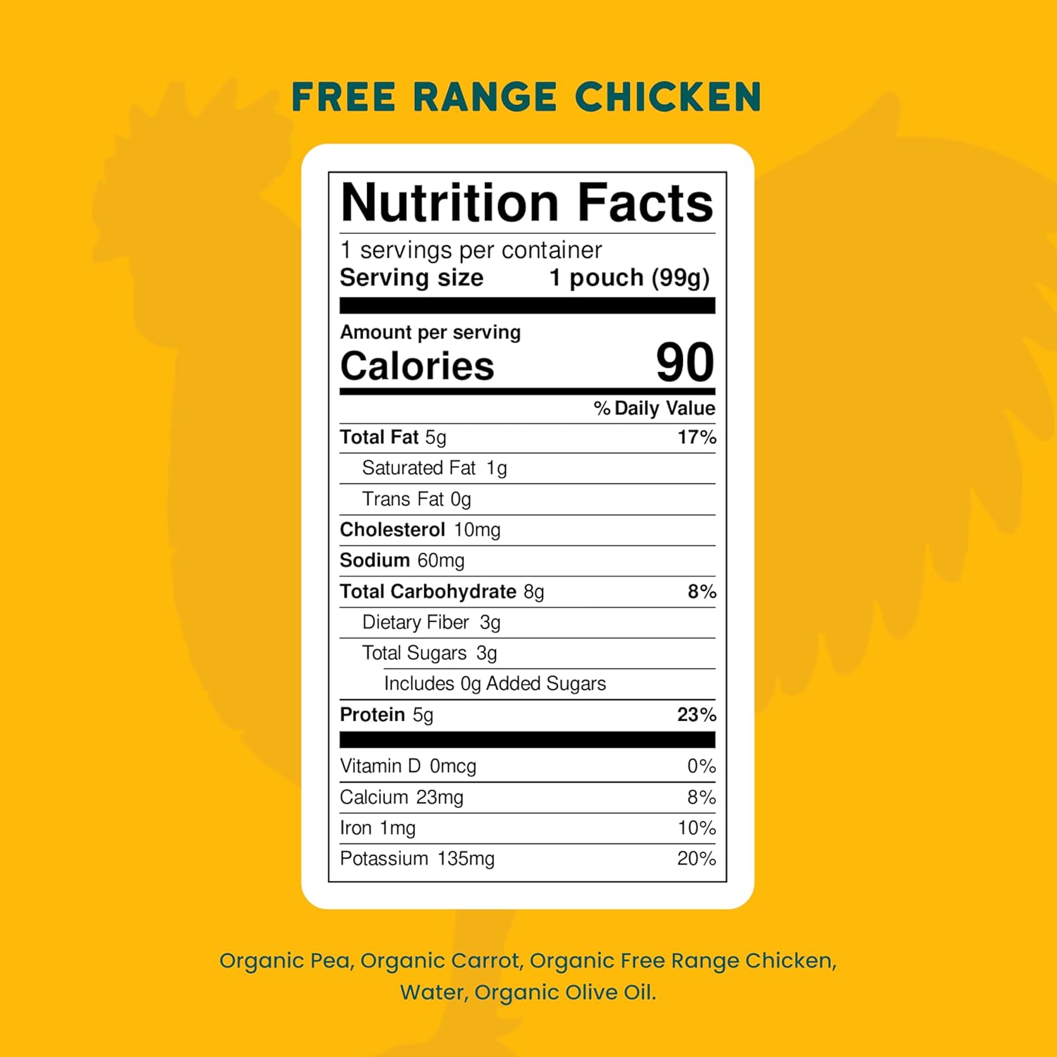 Serenity Kids 6+ Months Chicken Baby Food Pouch - Protein Pouch with 5g Protein - On-the-Go Toddler Meal - No Added Sugar Organic Chicken & Veggie Puree - 3.5 Oz Pack of 12