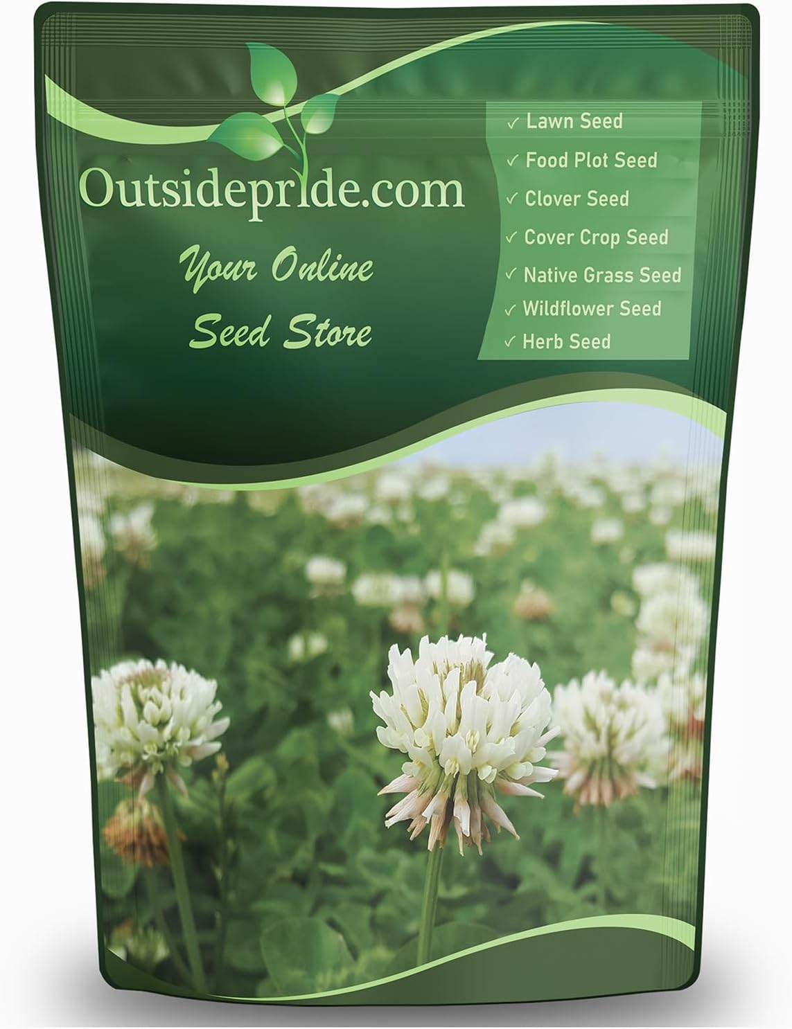 Outsidepride Perennial White Dutch Clover Seed - 40 lbs. Nitrocoated Inoculated for Lawn Alternative Erosion Control Food Plots Ground Cover & Pasture Mixtures in USDA Zones 3-10