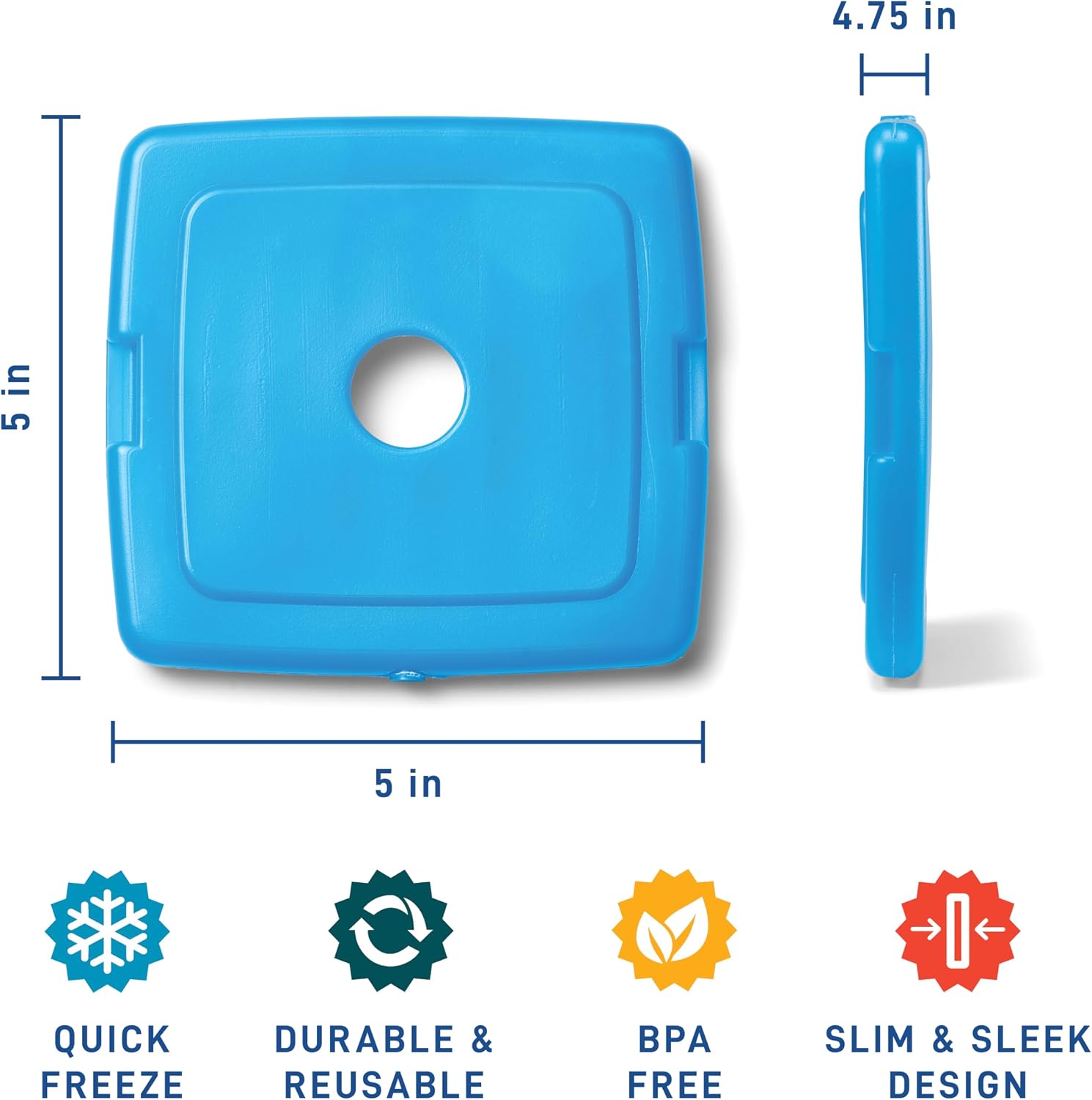 Cool Coolers by Fit & Fresh Reusable Slim Ice Packs For Lunch Bags, 4pk