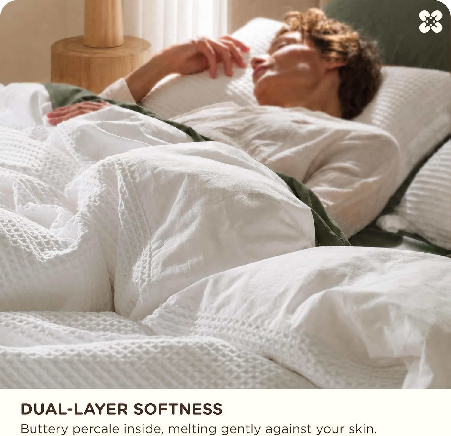 Bedsure Cotton Duvet Cover King - 100% Cotton Waffle Weave Hazel Duvet Cover King Size PureWoven Breathable Bedding Set for All Season 3 Pieces 104"x90"