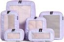 Aerotrunk Compression Packing Cubes for Travel - Luggage Organizer Bags - Double Zipper Packing Cubes for Suitcases (6-Pack Purple)