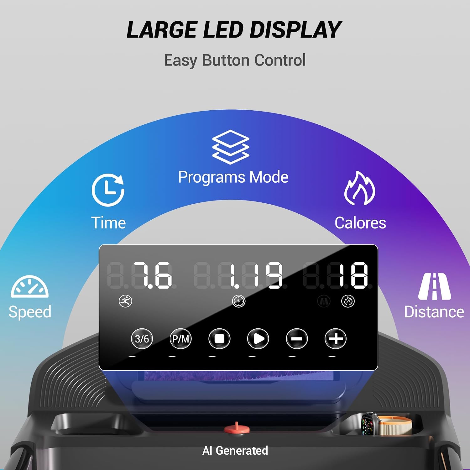 CURSOR FITNESS 16% Incline Treadmills for Home Small with 3 LED Displays 3.0HP Foldable Walking Pad Treadmill Up to 400LBS Capacity Portable Treadmill 0.6-7.0MPH Deep Black