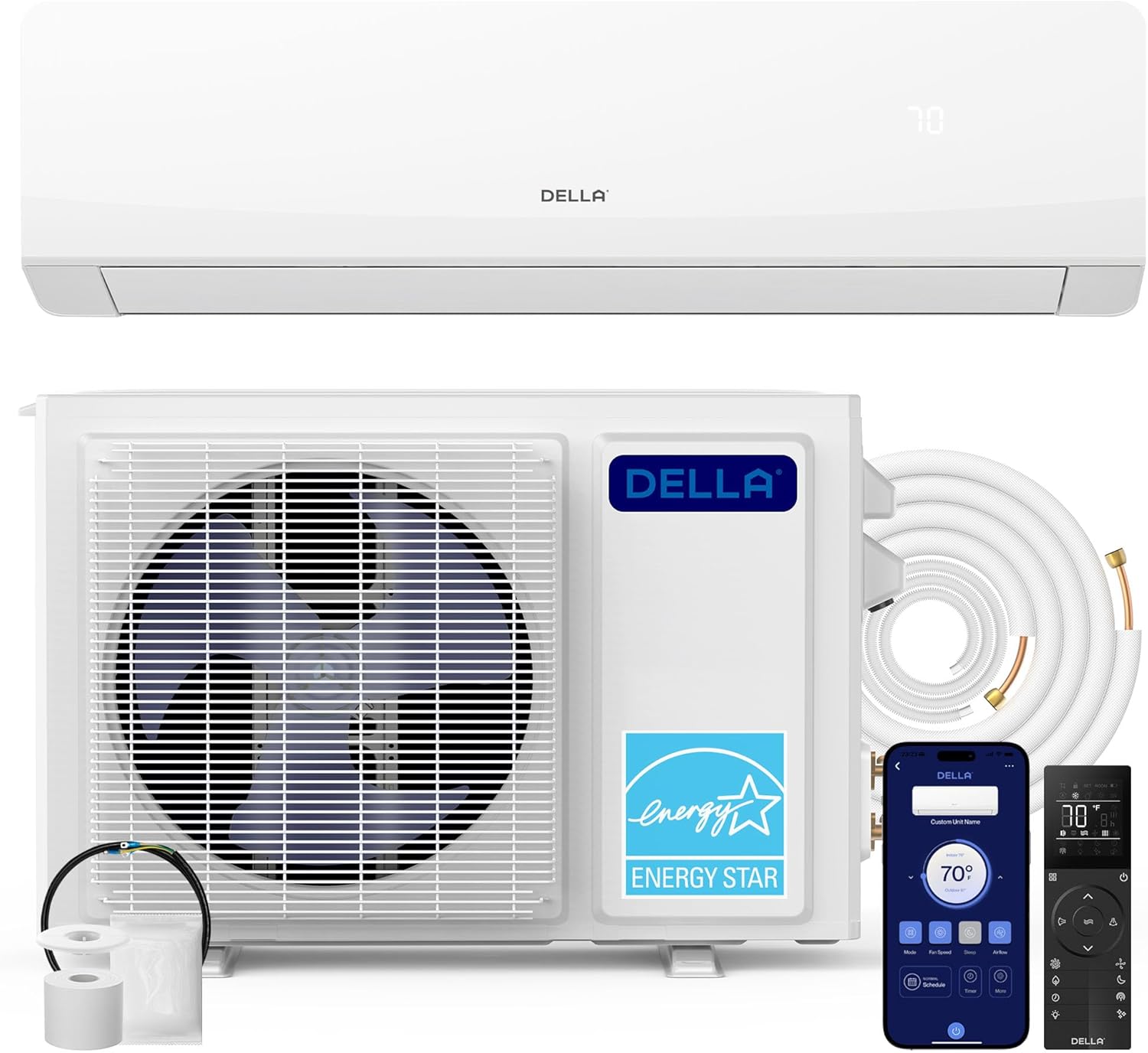 DELLA Serena 22 SEER2 18000 BTU Smart Wifi Mini Split Heat Pump
