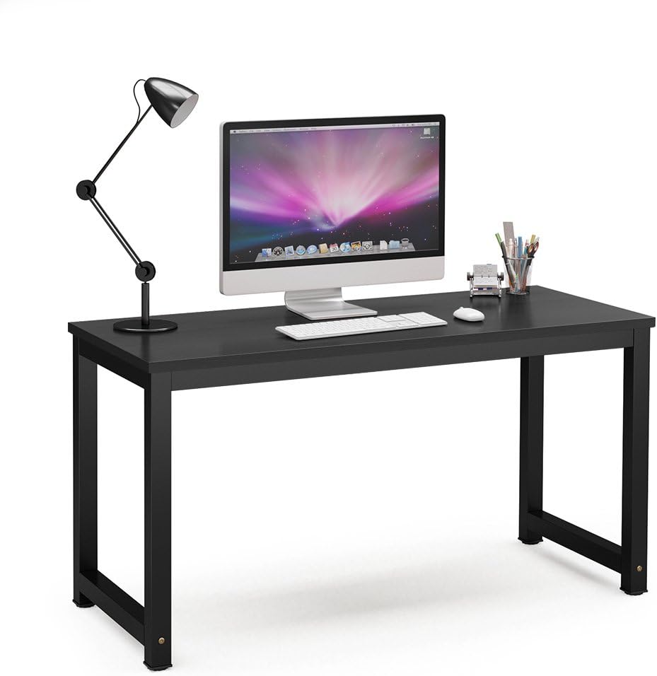 Tribesigns Computer Desk, 55 inch Large Office Desk Computer Table Study Writing Desk Workstation for Home Office, Light Walnut