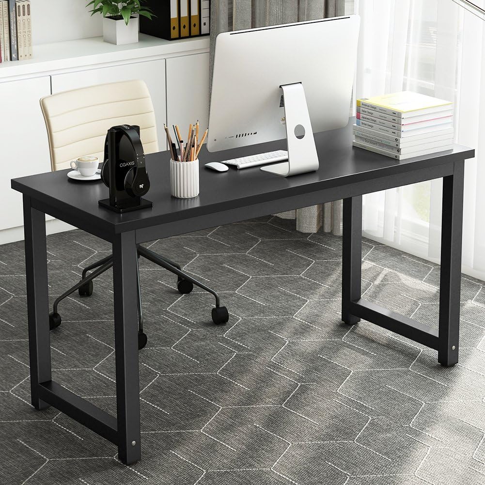 Tribesigns Computer Desk, 55 inch Large Office Desk Computer Table Study Writing Desk Workstation for Home Office, Light Walnut