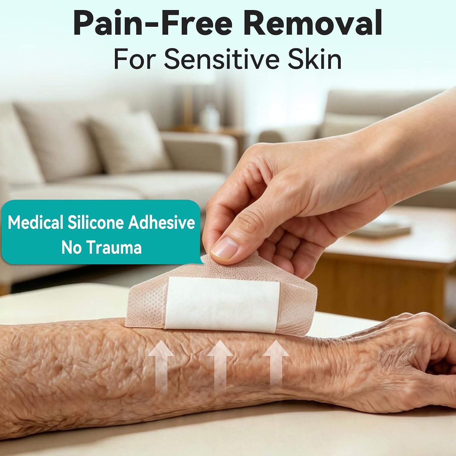 Dimora Silicone Foam Dressing with Border 20 Pack Adhesive 4"x4" Waterproof Wound Dressing Bandage for Wound Carea