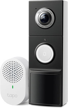 Tapo 2K+ Wired or Battery Powered Smart Video Doorbell with Chime