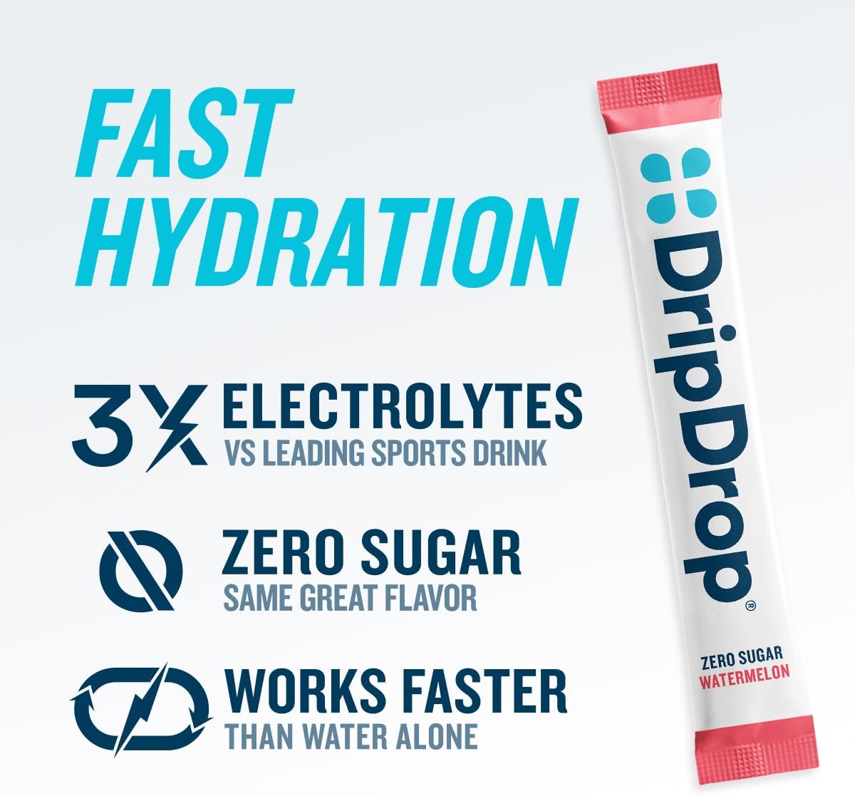 DripDrop Sugar Free Hydration Packets - Zero Classic Variety Pack - Single Serve Electrolytes Powder Drink Mix - Lemon Lime Watermelon Peach Passion Fruit - Non-GMO Gluten Free Vegan - 32 Sticks