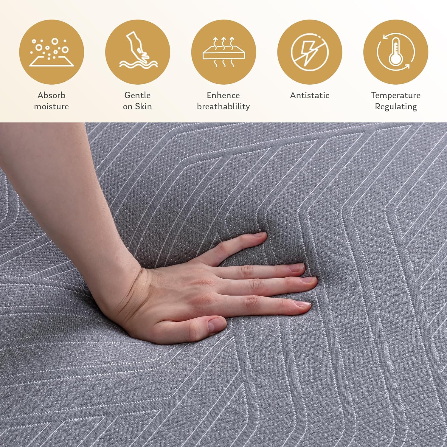 EGOHOME 14 Inch Queen Mattress Copper Gel Memory Foam Mattress for Pain Relief Therapeutic Mattress in a Box CertiPUR-US Certified Fiberglass Free Medium Mattress Black