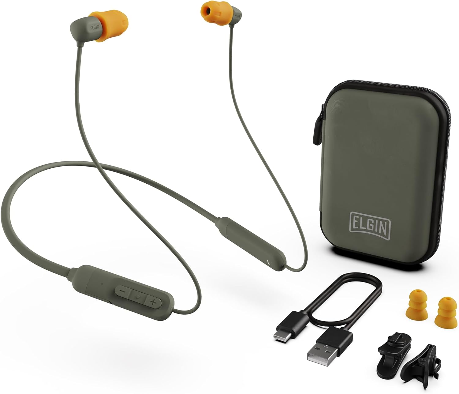 Elgin Discord Gen 3 Bluetooth Earplug Earbuds OSHA Compliant Wireless in-Ear Headphones 31dB NRR ANSI Certified Noise Isolation Dynamic 8mm Driver USB-C Charging 14-Hour Playback