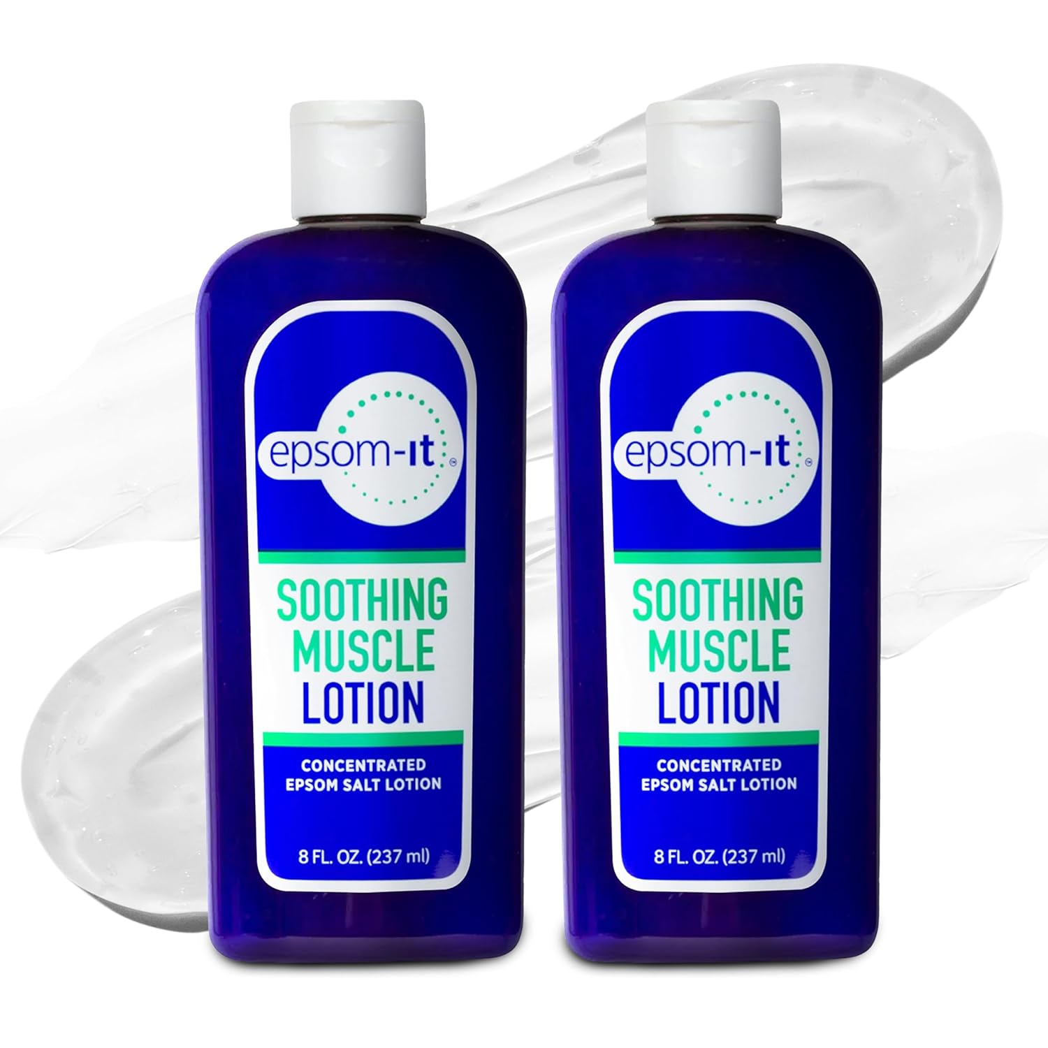 EPSOM-IT Soothing Muscle Lotion - Epsom Salt Magnesium Sulfate Cream Arnica for Muscle Stiffness Topical Magnesium Lotion Providing Comfort for Legs Knee and Feet 8.0 oz. 2-Pack