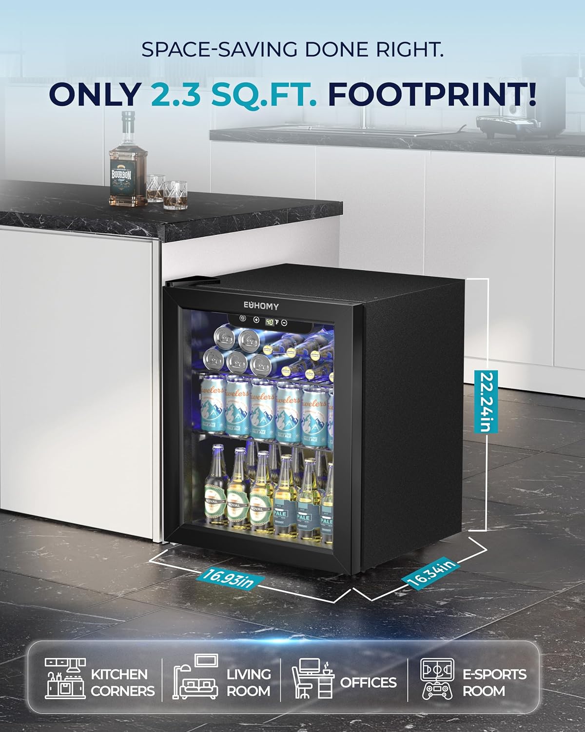 EUHOMY Beverage Refrigerator Cooler