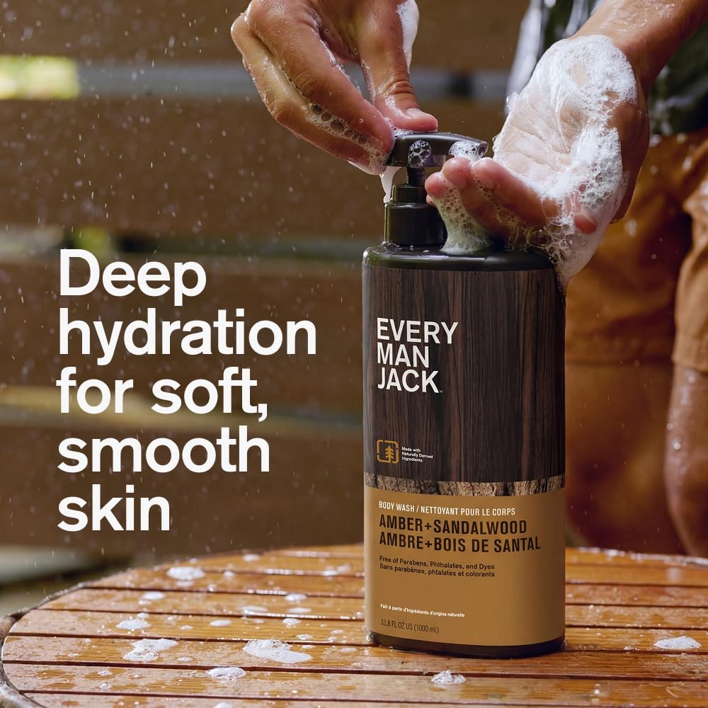 Every Man Jack Nourishing Amber + Sandalwood Mens Body Wash