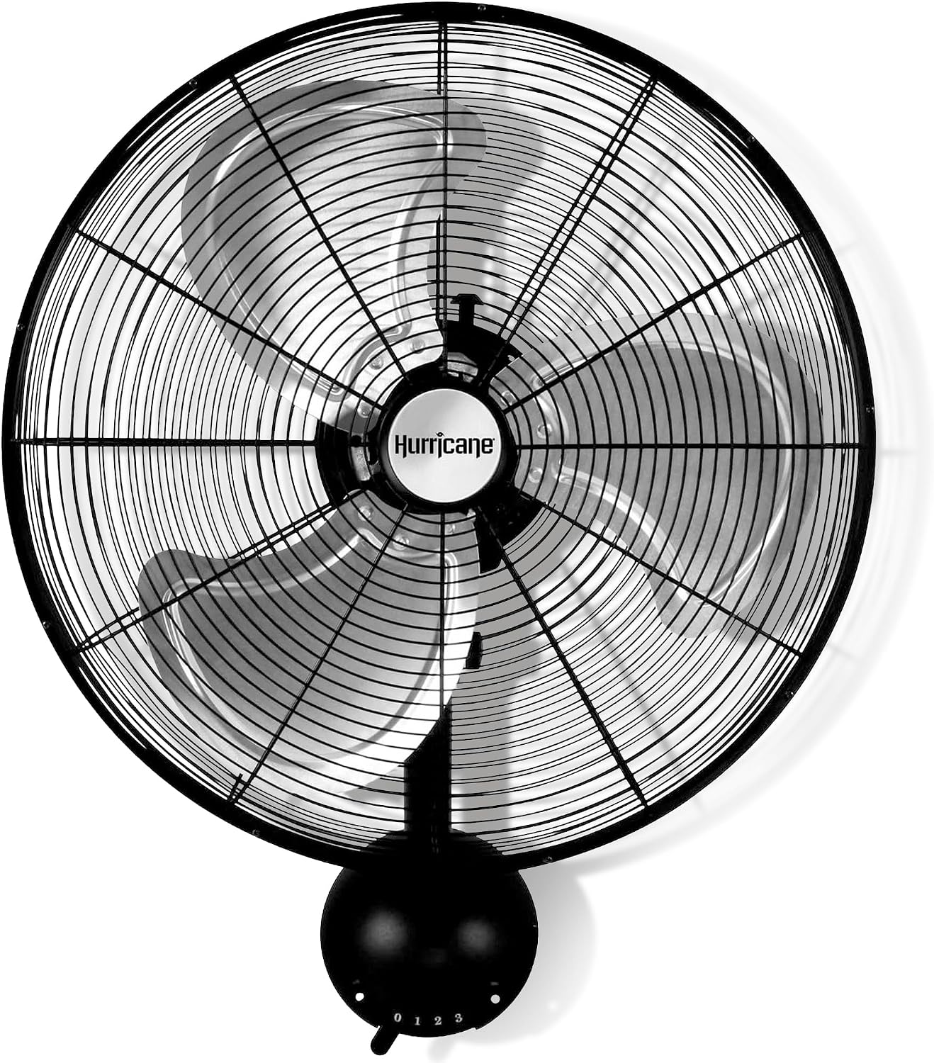 Hurricane Pro High Velocity Oscillating Metal Wall Mount Fan w/ 3 Speeds Black 20" - Corded Electric Air Cooling Unit w/ Powerful 4500 CFM Airflow for Home Garage Gym Workshop & Greenhouse