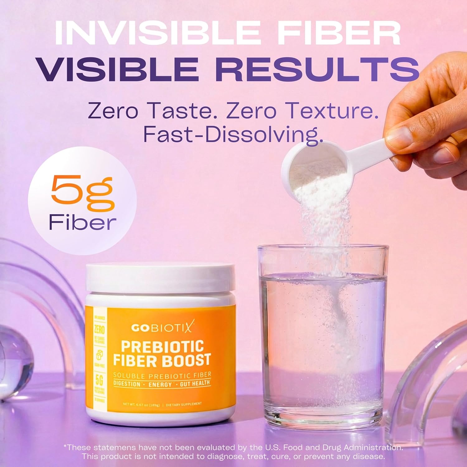 GOBIOTIX Fiber Supplement Powder with Prebiotics for Digestive Health and GLP-1 Support Soluble Fiber for Gut Health & Debloat Keto Vegan Gluten & Sugar Free 35 Servings (3 Pack)