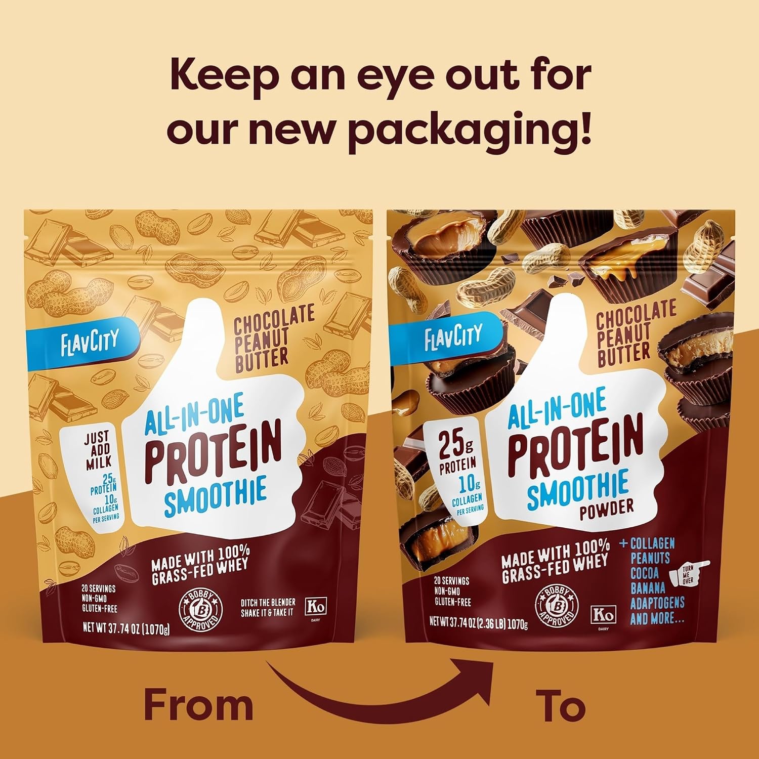 FlavCity All-in-One Protein Powder, Chocolate Peanut Butter, 20 Servings
