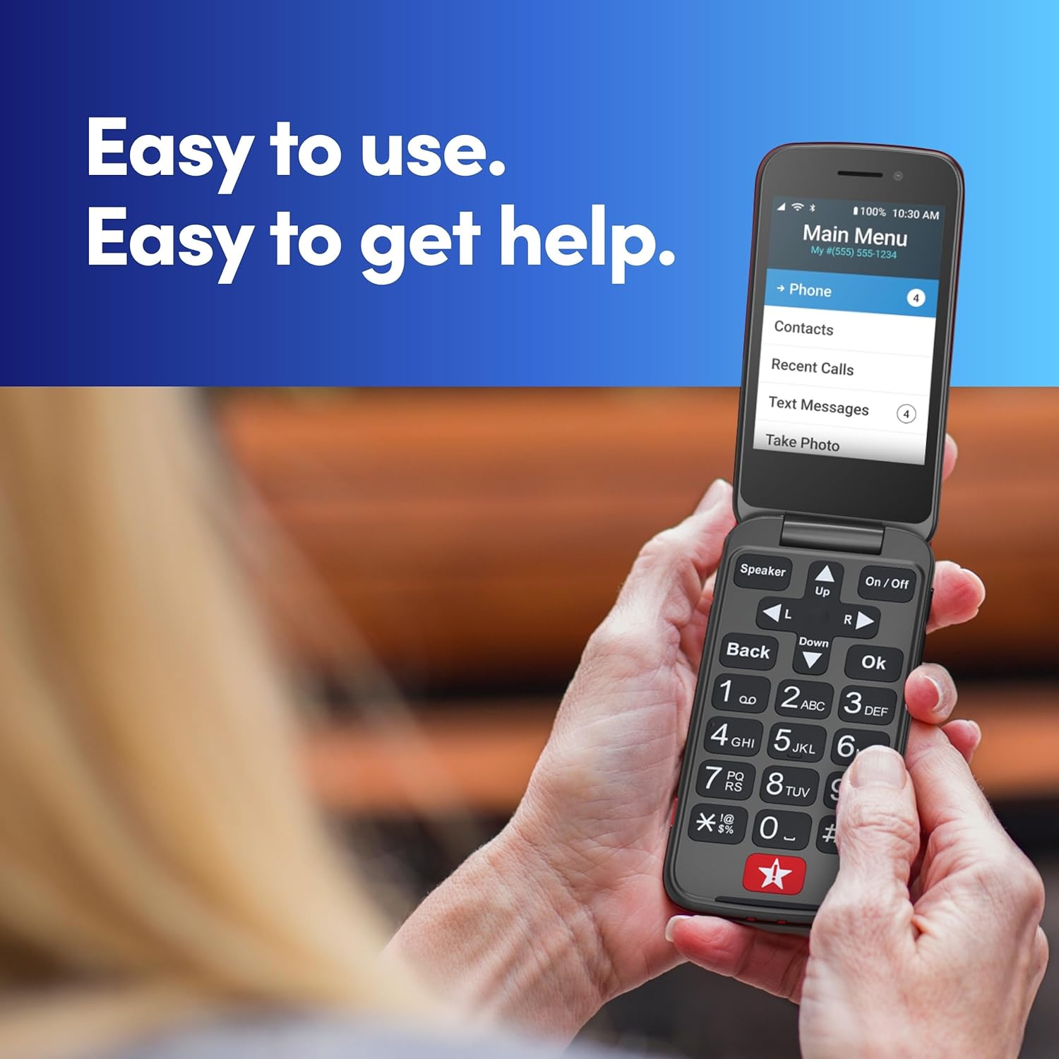 LIVELY Jitterbug Flip2 - Flip Cell Phone for Seniors - Not Compatible with Other Wireless Carriers - Must Be Activated Phone Plan - No SIM Needed - Red Flip Phone