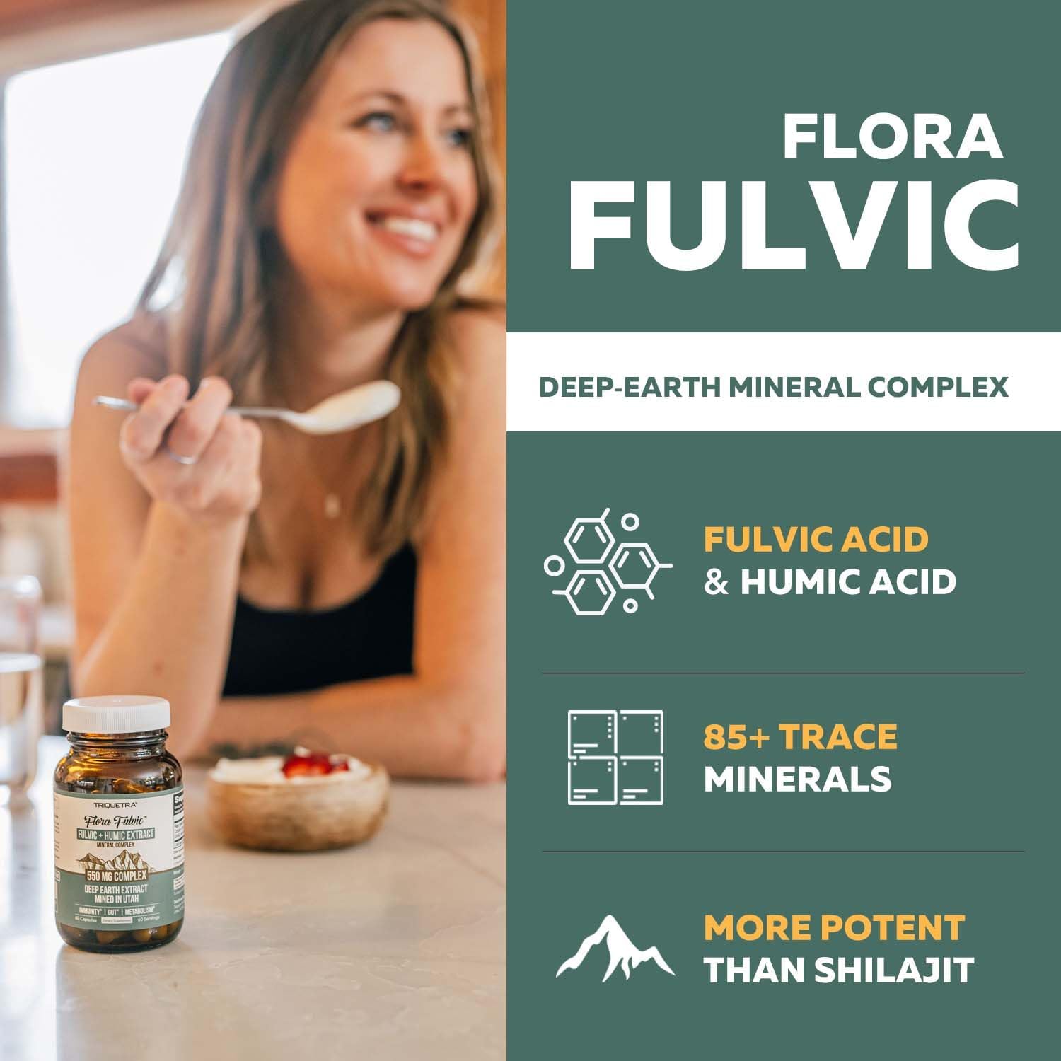 Flora Fulvic | Fulvic Acid + Humic Acid Complex – 550 mg