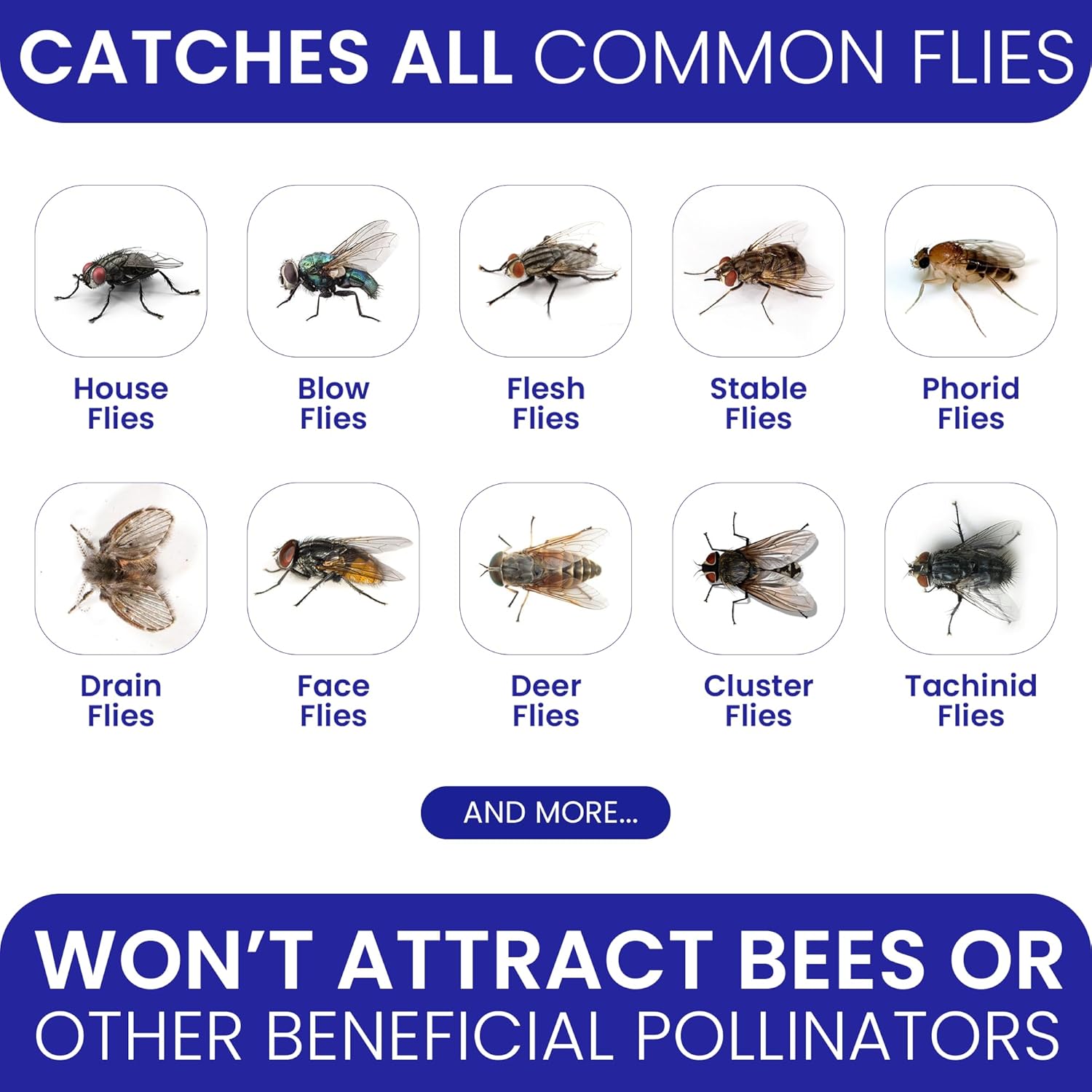 Fly Traps Outdoor Fly Trap for Patio. 12 Non-Toxic Pre-Baited Flies Bags Outdoor Disposable. Hanging Bug Catchers for All Filth Flies Killer for Outside Bug Control in Yard Horse Ranch Trash Can