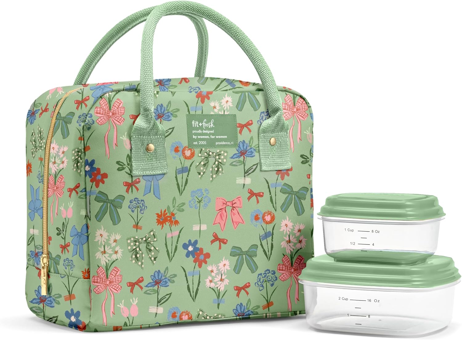 Fit & Fresh Bloomington Insulated Lunch Bag for Women w/ Containers
